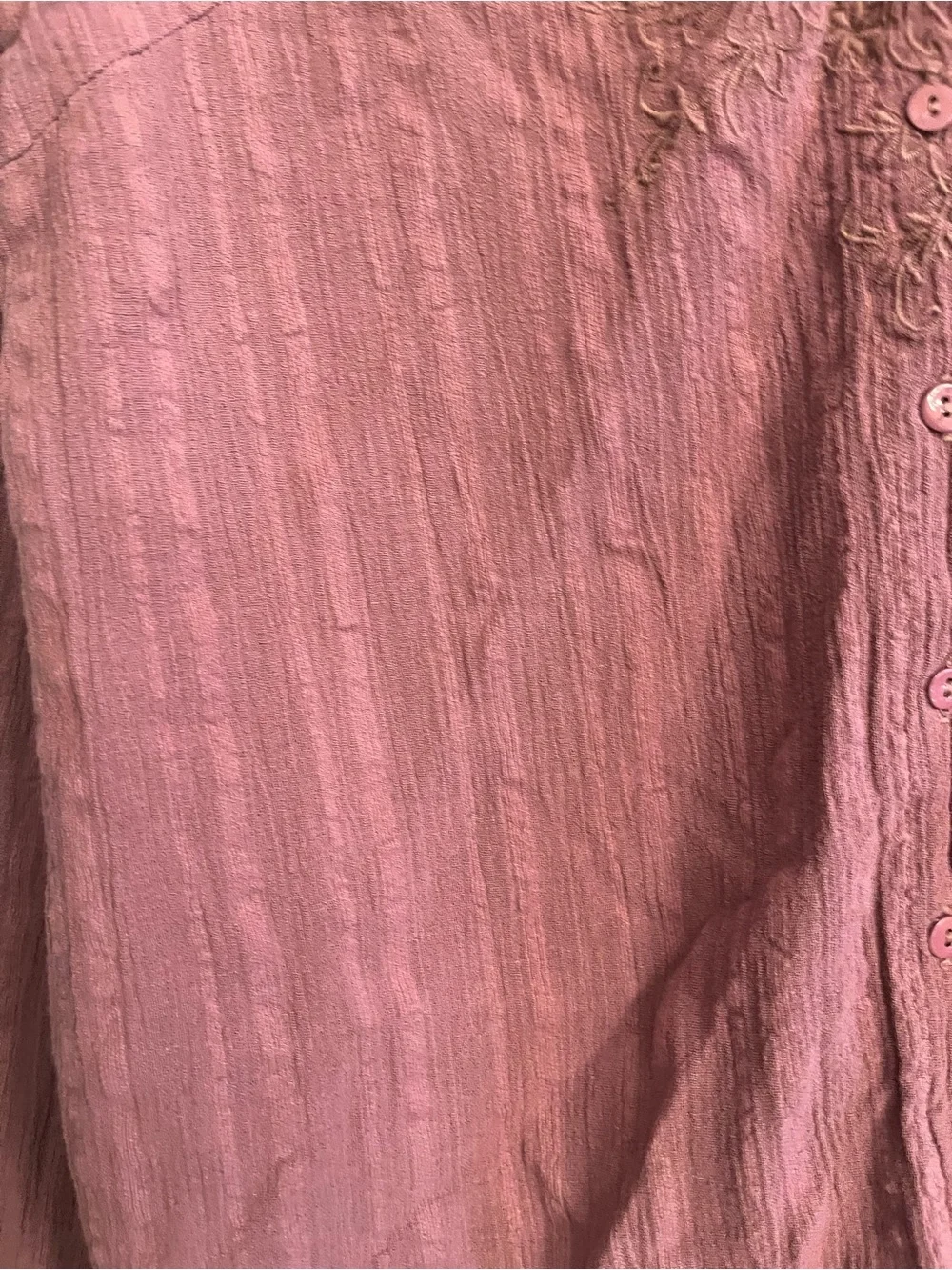 Free People Purple Carter Dobby Lace-Embroidered Button Down Blouse